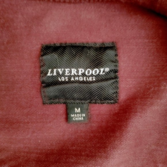 NWOT Liverpool Los Angeles Classic Jean Jacket in Dark Cherry Size M - Picture 7 of 7